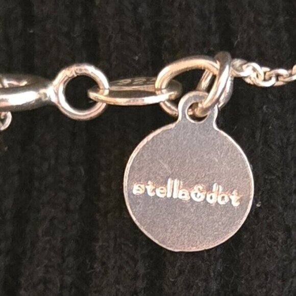 Stella & Dot 925 Silver Pink Teardrop Pendant Necklace Sparkle Gemstone - Picture 6 of 8